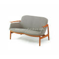 Nordic style grey soft 2 seats sofa